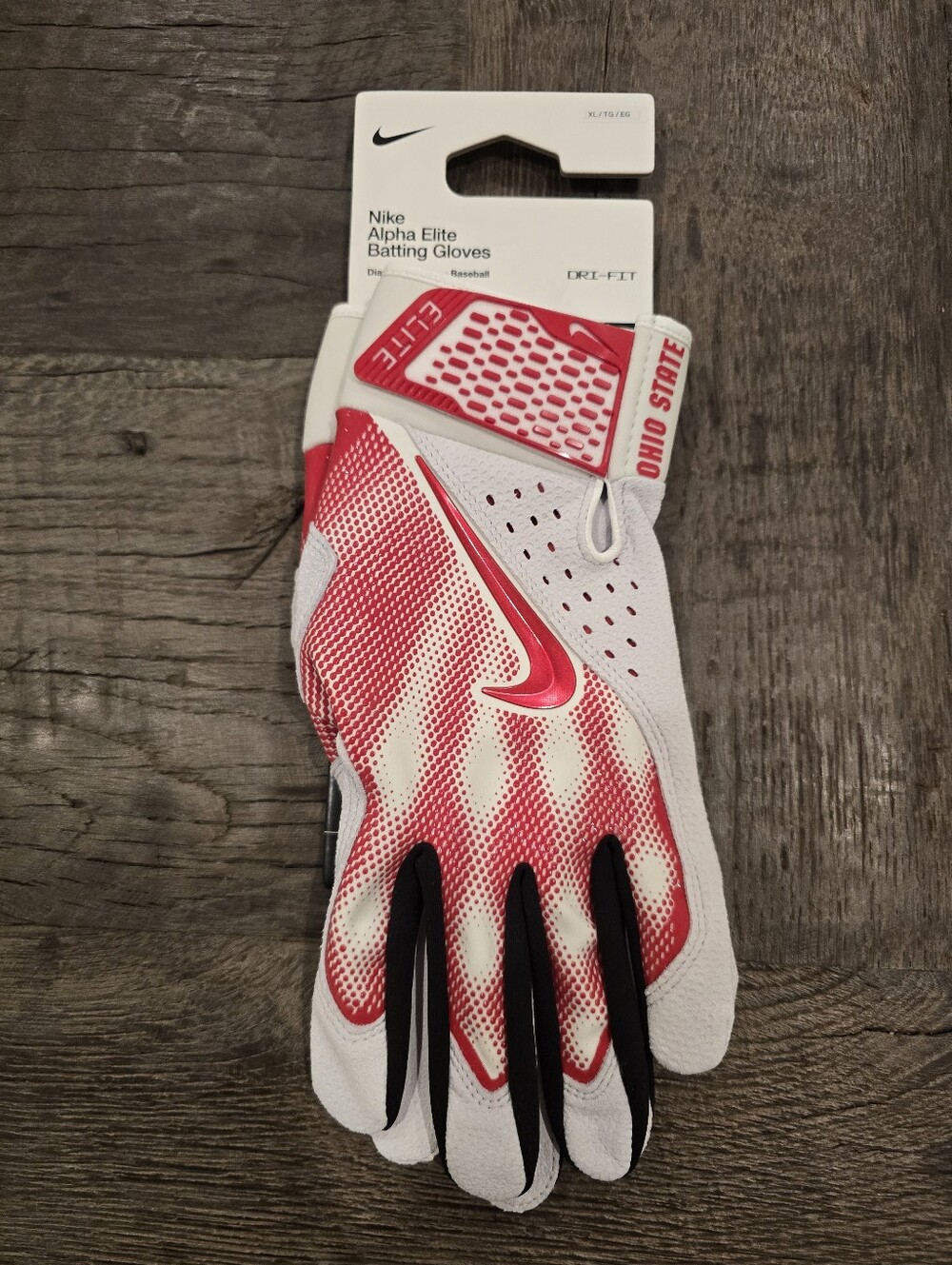 NIKE ALPHA HURACHE ELITE OHIO STATE BUCKEYES BASEBALL BATTING GLOVES MENS